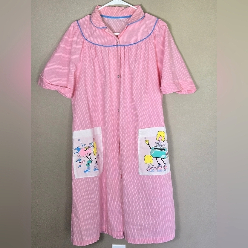 Vintage 50's / 60's Housecoat Duster Robe Kitsch … - image 1